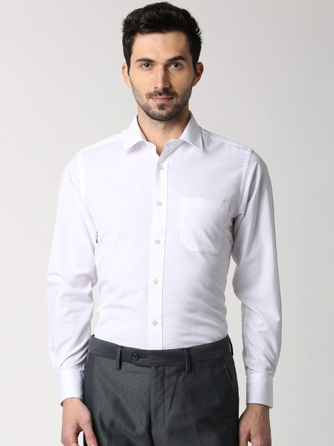 

Peter England Men White Slim Fit Solid Formal Shirt