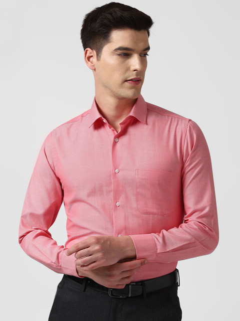 

Peter England Men Red Manhattan Slim Fit Self Design Formal Shirt