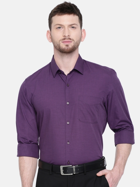 

Peter England Men Purple Slim Fit Solid Formal Shirt