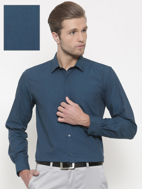 

Peter England Men Teal Regular Fit Solid Formal Shirt