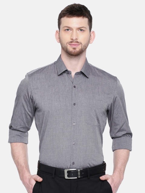 

Peter England Men Charcoal Slim Fit Solid Formal Shirt