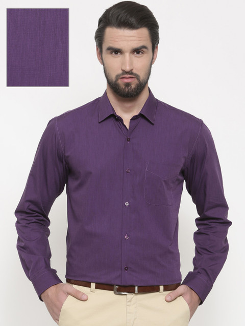 

Peter England Men Purple Nuvo Slim Fit Solid Formal Shirt