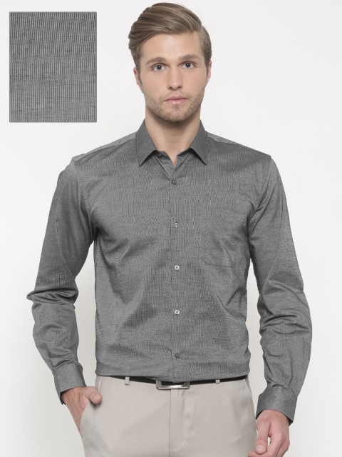 

Peter England Men Grey Nuvo Slim Fit Self Design Formal Shirt