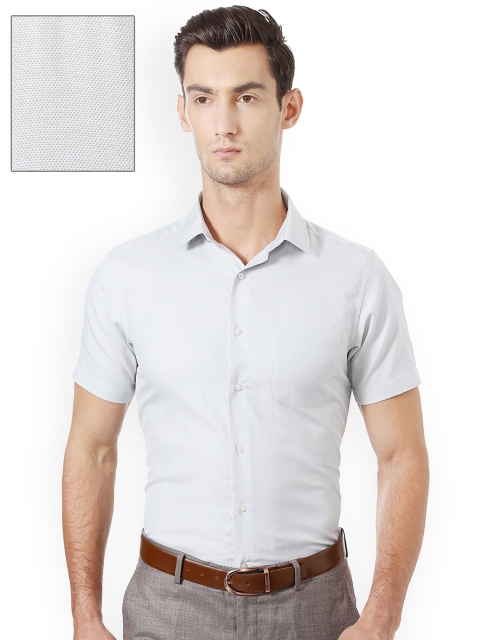 

Peter England Men Grey Regular Fit Solid Formal Shirt
