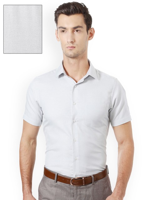

Peter England Men Grey Regular Fit Solid Formal Shirt