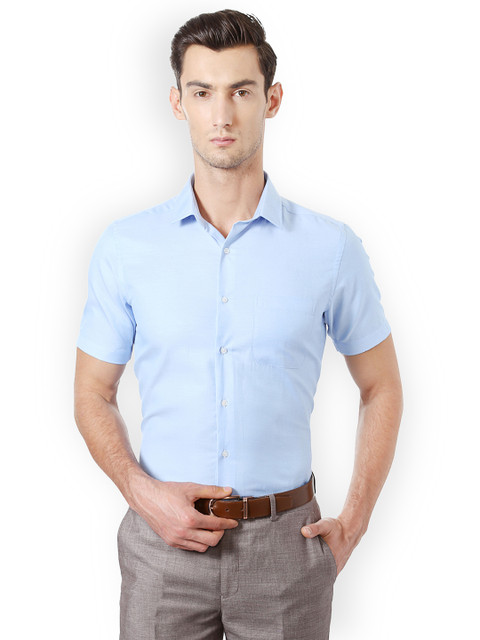 

Peter England Men Blue Comfort Regular Fit Solid Formal Shirt