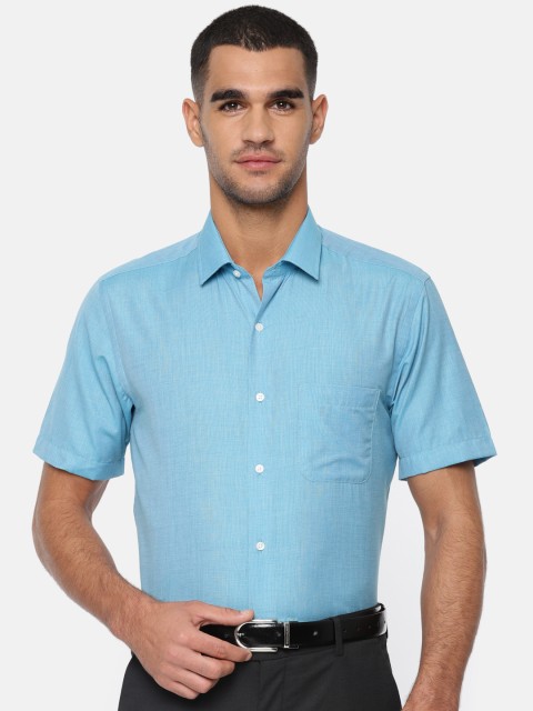 

Peter England Men Blue Nuvo Fit Solid Formal Shirt