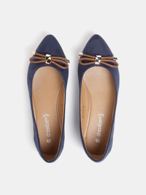 

DressBerry Women Navy Blue Solid Ballerinas