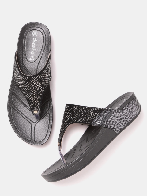 

DressBerry Women Black Embellished Flats