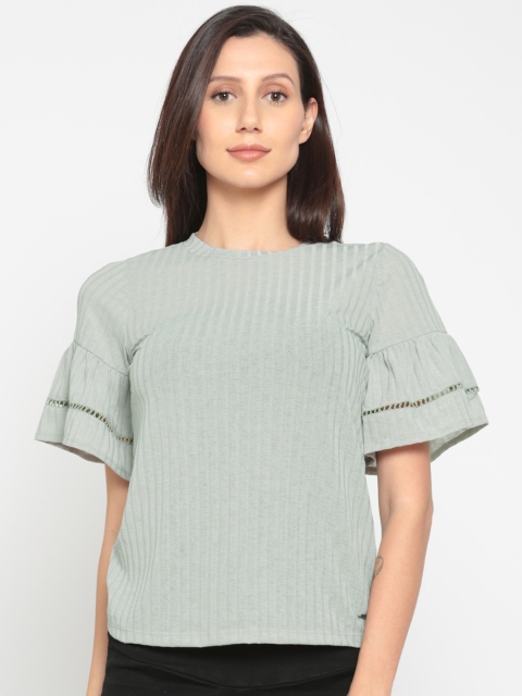 

109F Women Grey Solid Top