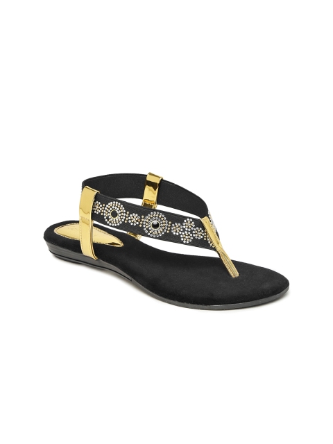 

Catwalk Women Black Solid Synthetic Open Toe Flats