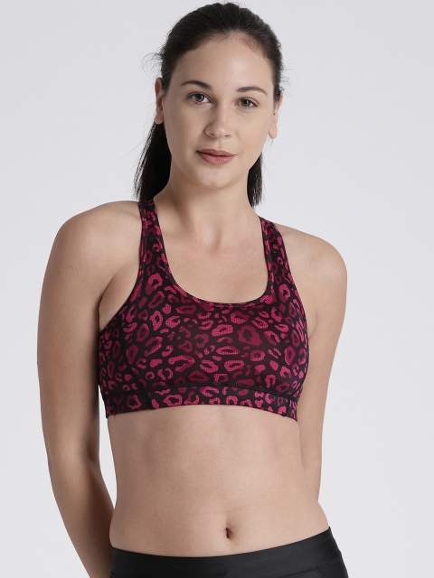 

Splash Pink & Black Printed Non-Wired Body Fit Lightly Padded Sports Bra 4405779
