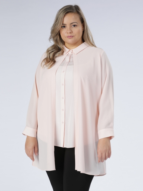 

Splash Women Peach-Coloured Solid Shirt Style Top