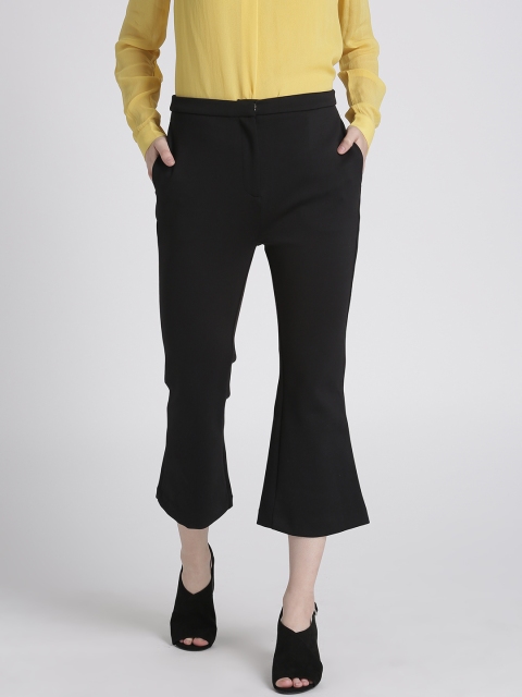 

Splash Women Black Regular Fit Solid Cropped Trousers