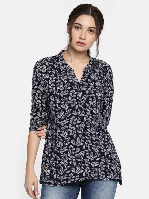 

U.S. Polo Assn. Women Navy Printed Top, Navy blue