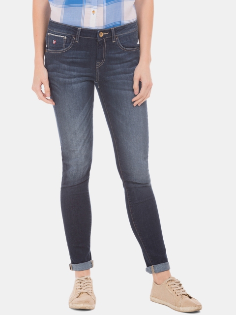 

U.S. Polo Assn. Women Women Blue Regular Fit Mid-Rise Clean Look Stretchable Jeans
