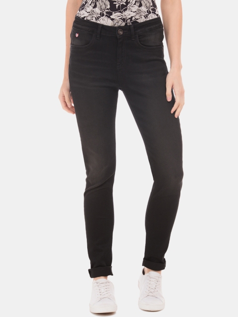 

U.S. Polo Assn. Women Black Regular Fit Mid-Rise Clean Look Jeans