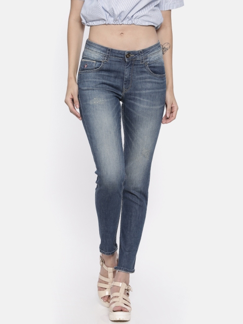 

U.S. Polo Assn. Women Blue Skinny Fit Mid-Rise Mildly Distressed Stretchable Jeans
