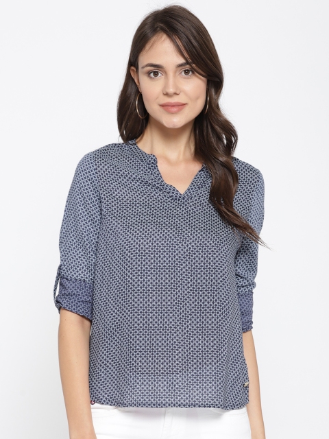 

U.S. Polo Assn. Women Navy Blue Printed Top