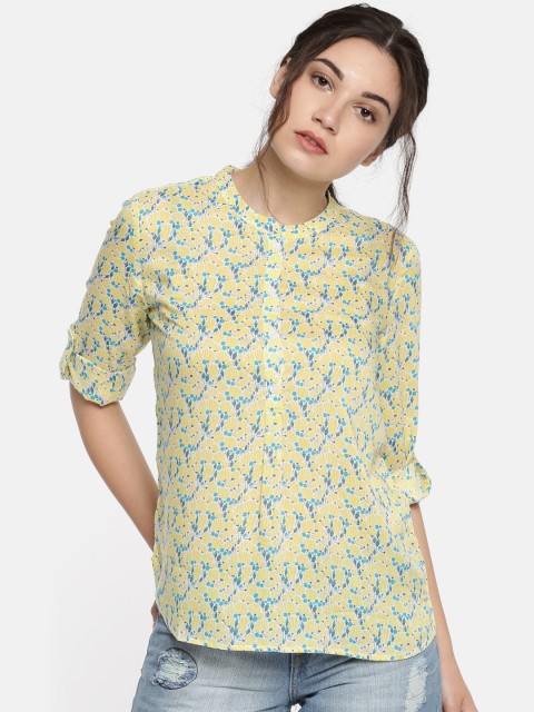 

U.S. Polo Assn. Women Women Yellow Printed Shirt Style Top