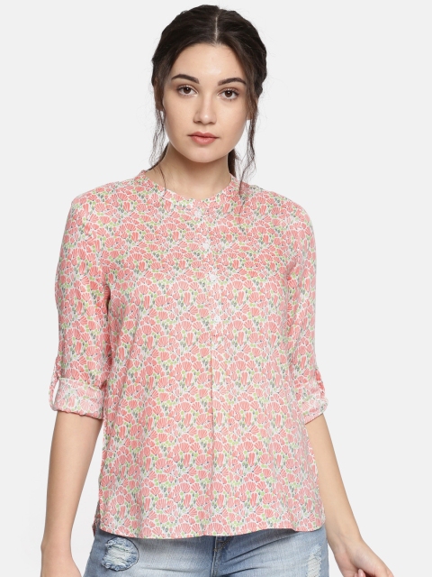 

U.S. Polo Assn. Women Women Pink Printed Shirt Style Top