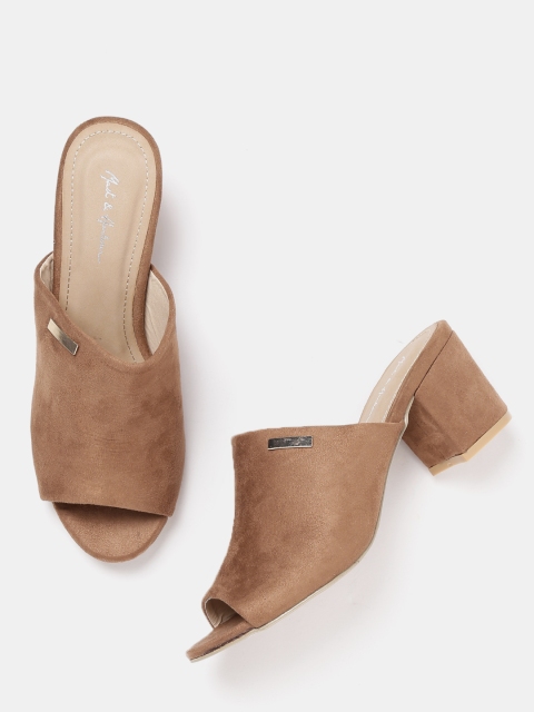 

Mast & Harbour Women Brown Solid Mules