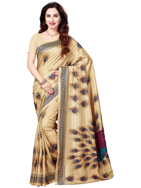 

Ishin Beige Printed Art Silk Saree