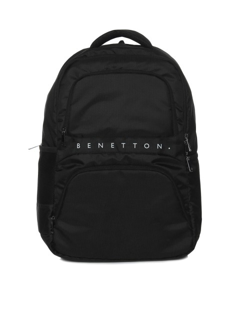 

United Colors of Benetton Unisex Black Solid Backpack