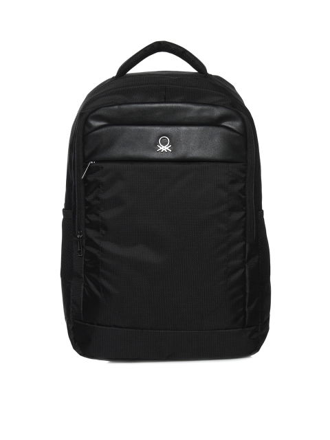 

United Colors of Benetton Unisex Black Solid Backpack