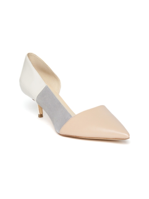 

Nine West Women Beige & Grey Colourblocked Pumps