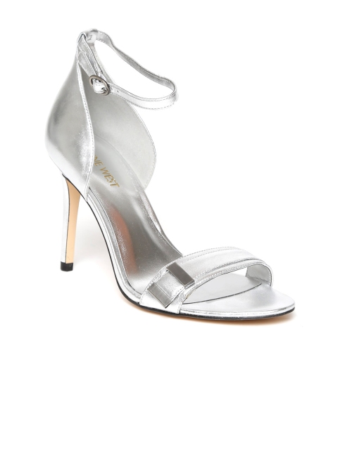

Nine West Women Silver-Toned Leather Sandals