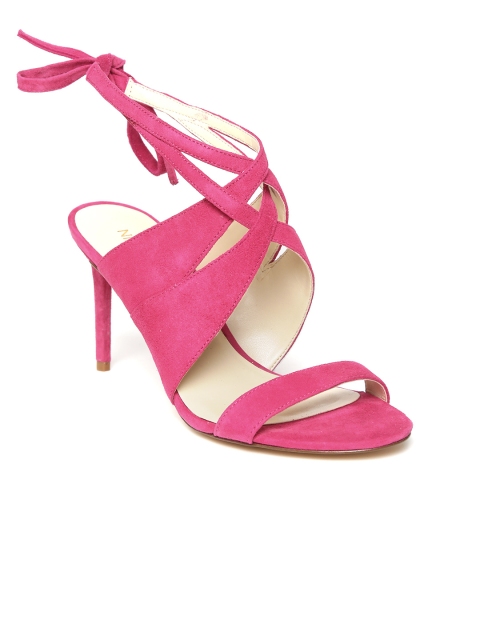 

Nine West Women Pink Suede Solid Sandals
