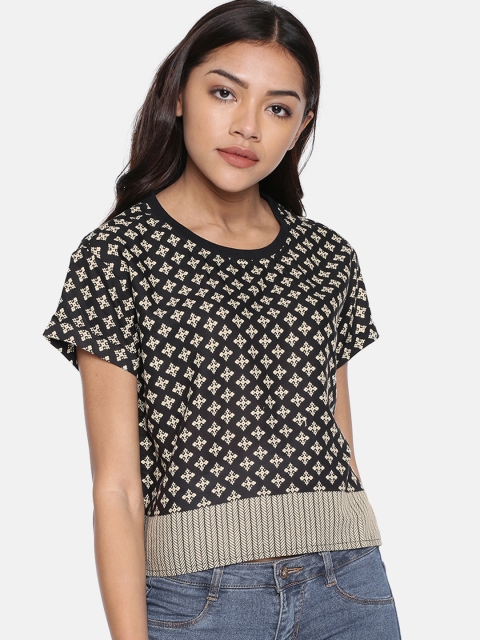 

People Women Black Printed Top