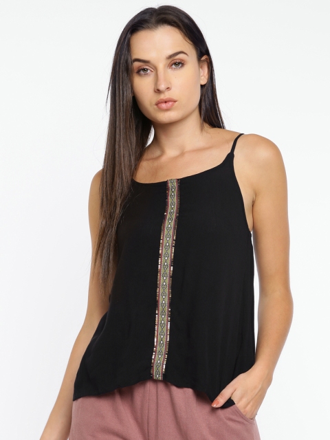 

People Women Black Self Design Top