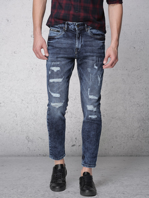 

Ecko Unltd Men Blue Tapered Fit Mid-Rise Mildly Distressed Stretchable Jeans