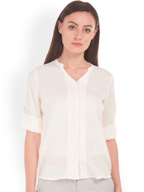 

Arrow Woman Women Off-White Original Regular Fit Solid Casual Shirt