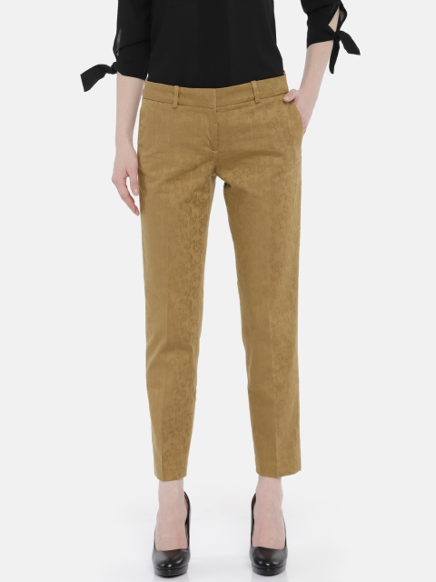 

Arrow Woman Brown Original Regular Fit Self Design Regular Trousers