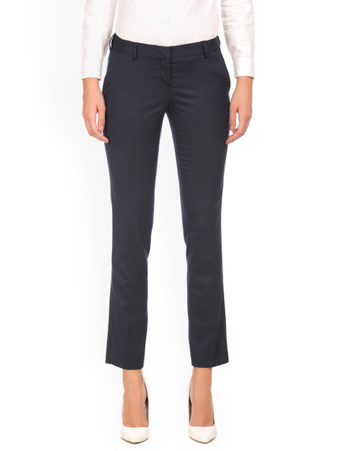 

Arrow Woman Navy Blue Original Regular Fit Solid Regular Trousers