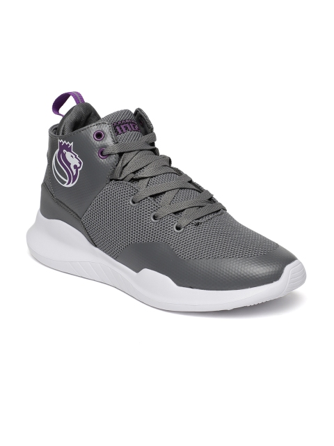 

NBA Men Grey Sacramento Kings Mid-Top Sneakers