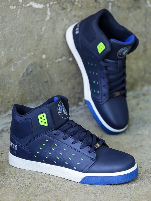 

NBA Minnesota Timberwolves Men Navy High-Top Sneakers, Navy blue