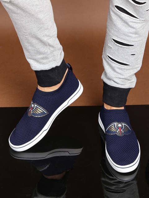 

NBA Pelicans Men Navy Slip-On Sneakers, Navy blue