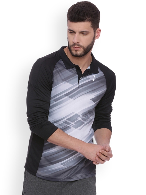 

Campus Sutra Men Black Printed Polo Collar T-shirt