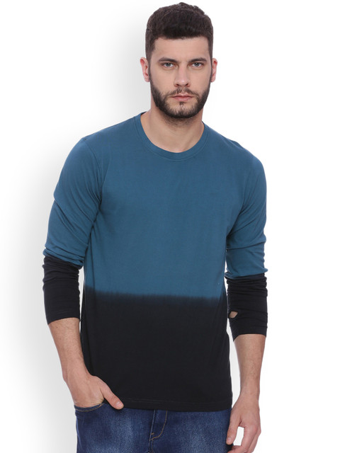 

Campus Sutra Men Blue Printed Round Neck T-shirt