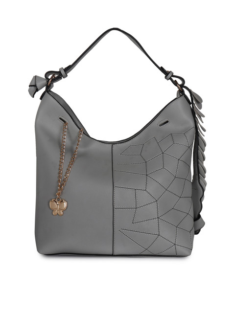 

Butterflies Grey Solid Handheld Bag