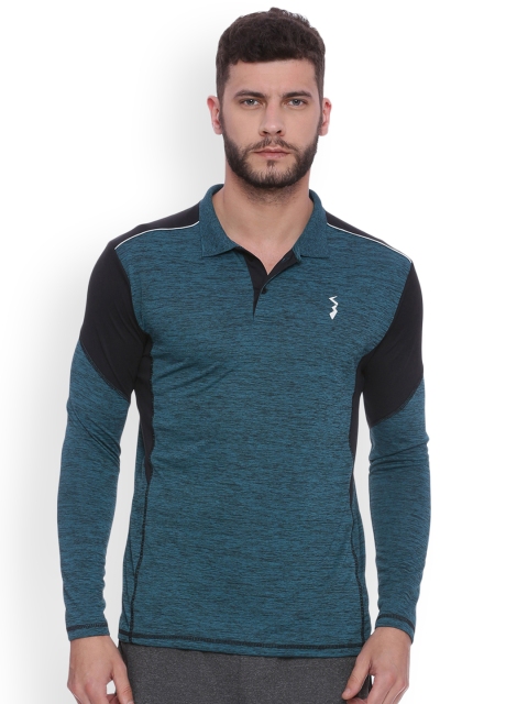 

Campus Sutra Men Teal Solid Polo Collar T-shirt