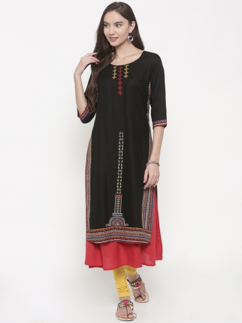 

Anahi Women Black Yoke Design Layered Kurta
