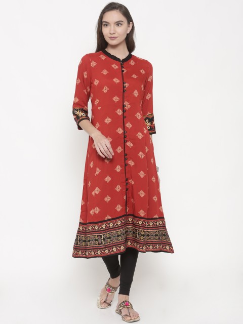 

Anahi Women Red Printed A-Line Kurta