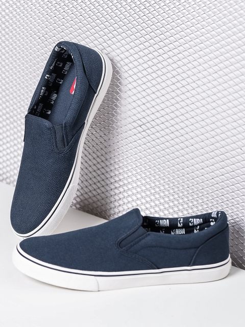 

NBA Official Fan Wear Men Navy Slip-On Sneakers, Navy blue