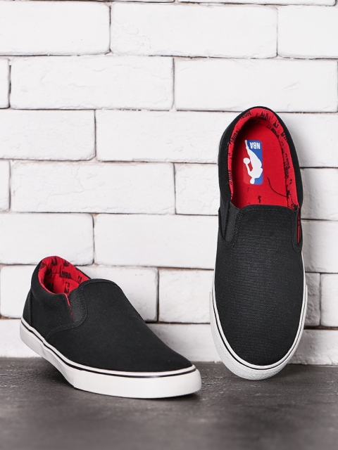 

NBA Official Fan Wear Men Black Slip-On Sneakers