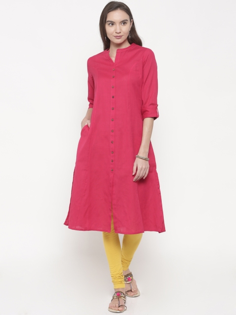 

Anahi Women Pink Solid A-Line Kurta
